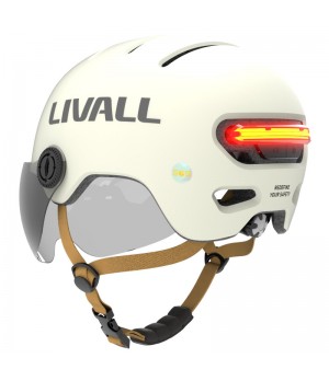 Livall L23 Kask Rowerowy Biały z Szybką