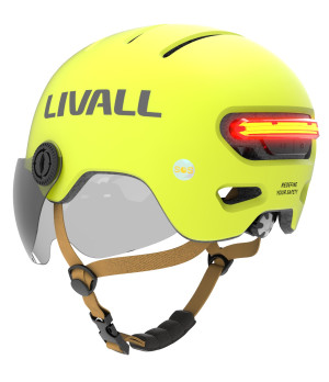 Livall L23 V2 Kask Rowerowy Miejski Żółty z Szybką