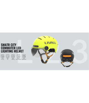 Livall L23 V2 Kask Rowerowy Miejski Żółty z Szybką