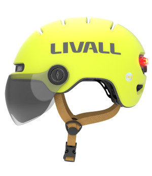 Livall L23 V2 Kask Rowerowy Miejski Żółty z Szybką