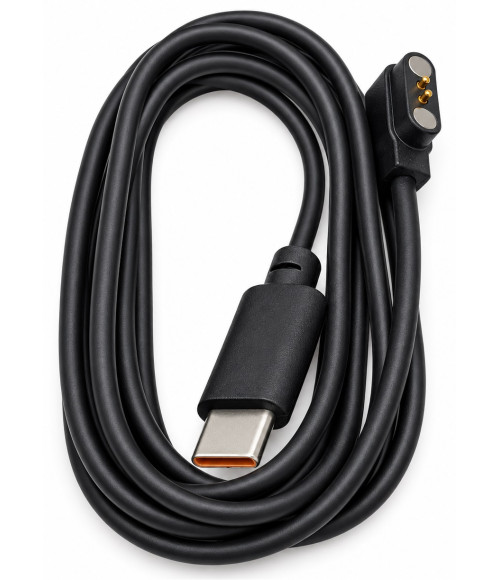 Magnetyczny kabel do kasków Livall PW-030 – pionowe ujęcie przewodu z wtykiem USB-C na pierwszym planie